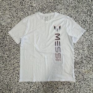 Lionel Messi T-Shirt Mens XL White Logo Print Soccer Running Graphic Print